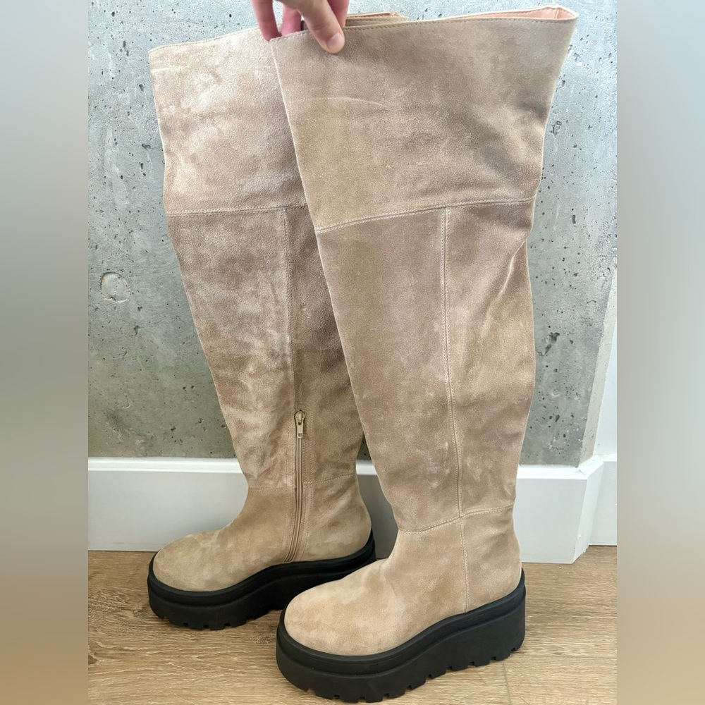NEW Free People London Calling Over-the-Knee Suede Platform Boots | Size 9 / EU